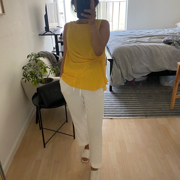 Yellow front-gathered Zara blouse - Picture 4 of 5